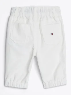 Dziewczynki|Chłopcy*Tommy Hilfiger Sztruksowe Spodnie Bojówki Z Troczkami ANCIENT WHITE