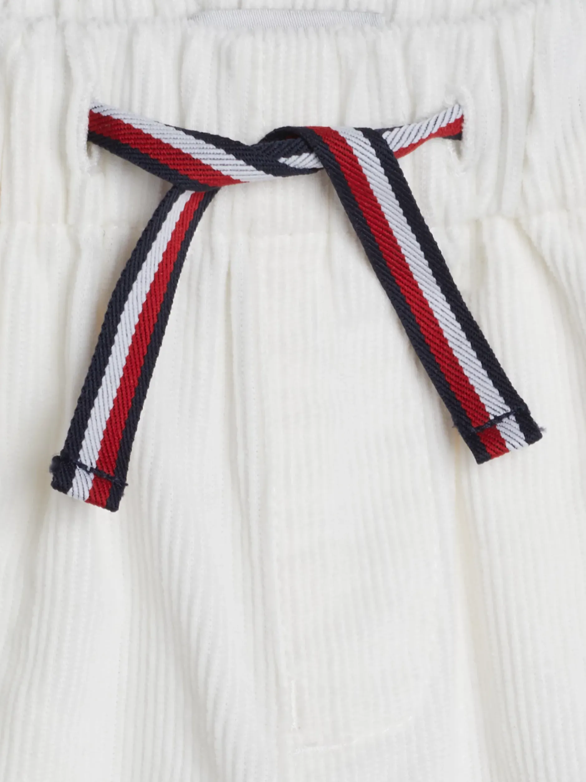 Dziewczynki|Chłopcy*Tommy Hilfiger Sztruksowe Spodnie Bojówki Z Troczkami ANCIENT WHITE
