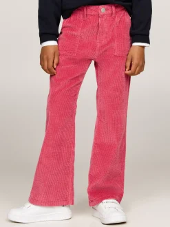Spodnie, Szorty I Spódnice*Tommy Hilfiger Sztruksowe Spodnie Z Rozszerzanymi Nogawkami HERITAGE PINK