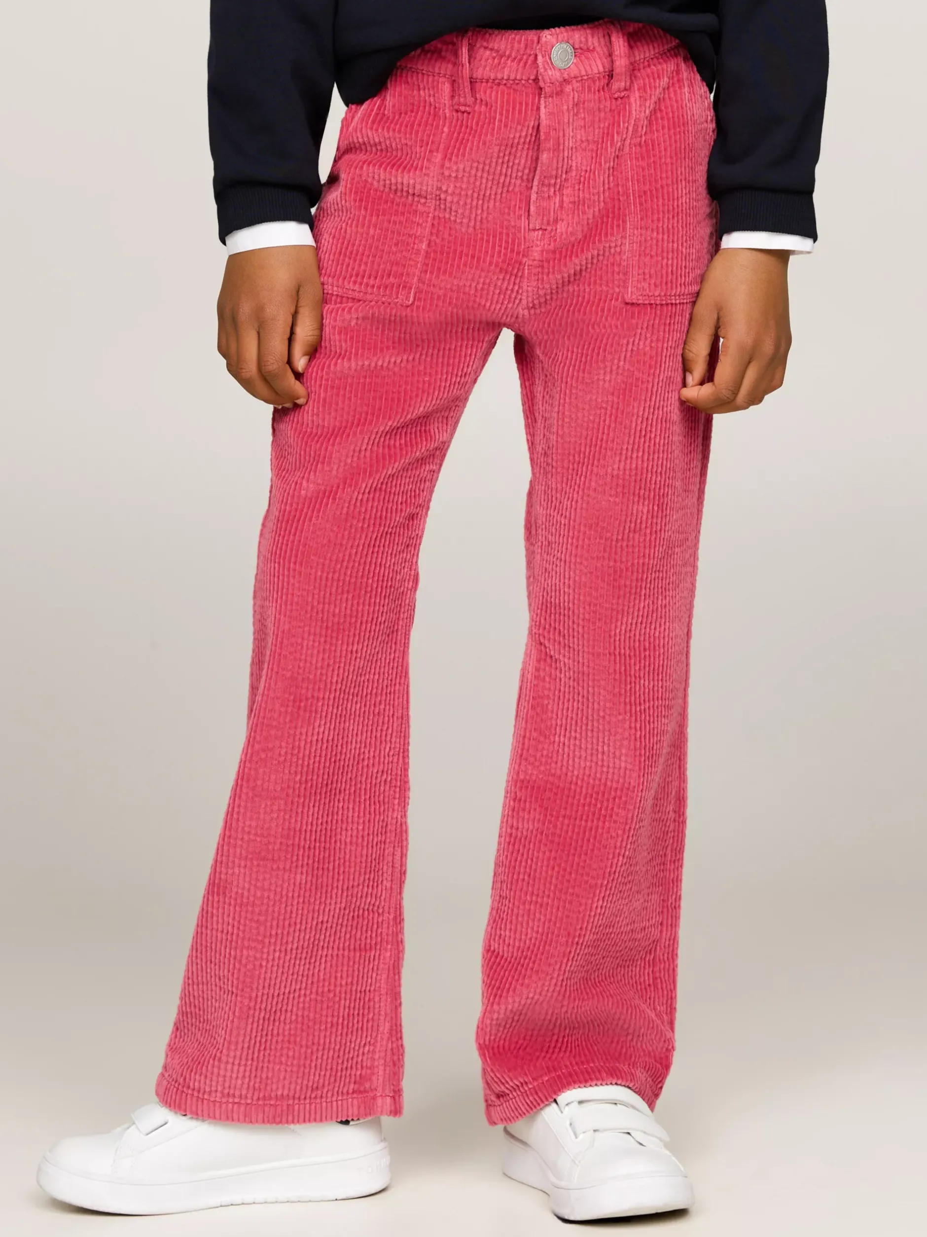 Spodnie, Szorty I Spódnice*Tommy Hilfiger Sztruksowe Spodnie Z Rozszerzanymi Nogawkami HERITAGE PINK
