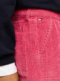 Spodnie, Szorty I Spódnice*Tommy Hilfiger Sztruksowe Spodnie Z Rozszerzanymi Nogawkami HERITAGE PINK
