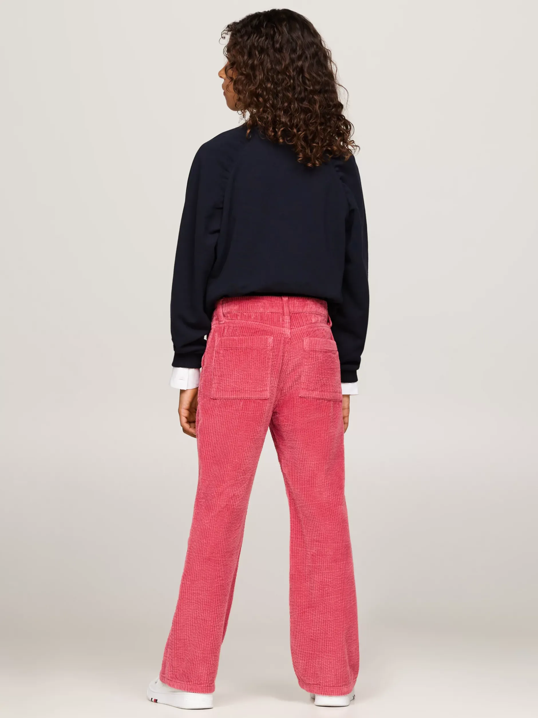Spodnie, Szorty I Spódnice*Tommy Hilfiger Sztruksowe Spodnie Z Rozszerzanymi Nogawkami HERITAGE PINK