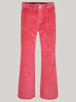 Spodnie, Szorty I Spódnice*Tommy Hilfiger Sztruksowe Spodnie Z Rozszerzanymi Nogawkami HERITAGE PINK