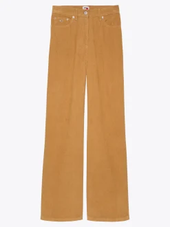 Spodnie*Tommy Hilfiger Sztruksowe Spodnie Z Szerokimi Nogawkami GENTLE GOLD