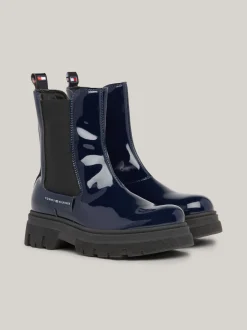 Obuwie I Akcesoria*Tommy Hilfiger Sztyblety Z Lakierowanym Wykończeniem BLUE
