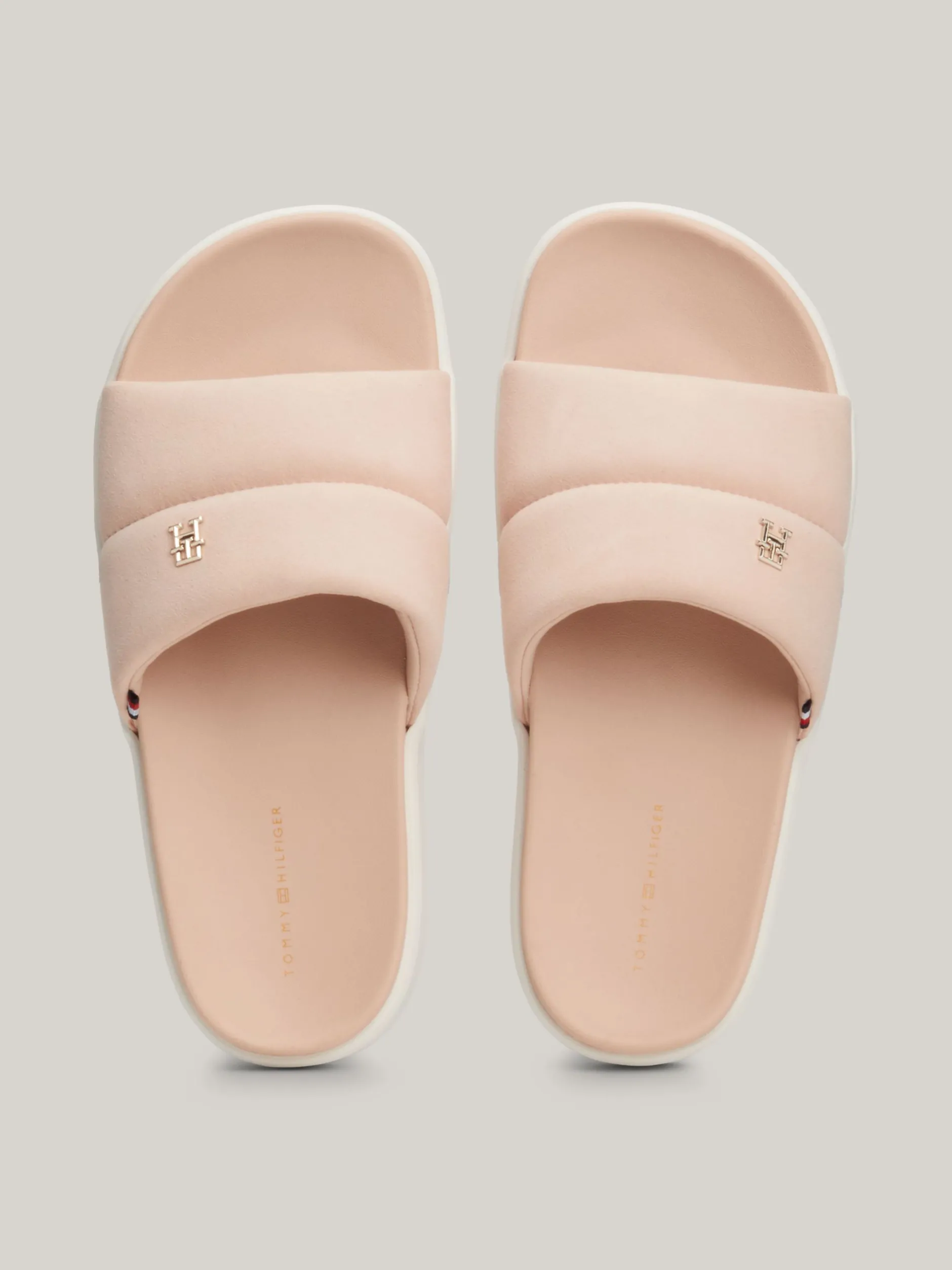 Sandały*Tommy Hilfiger Szykowne Klapki Basenowe Z Kolekcji Casual PINK BLOOM