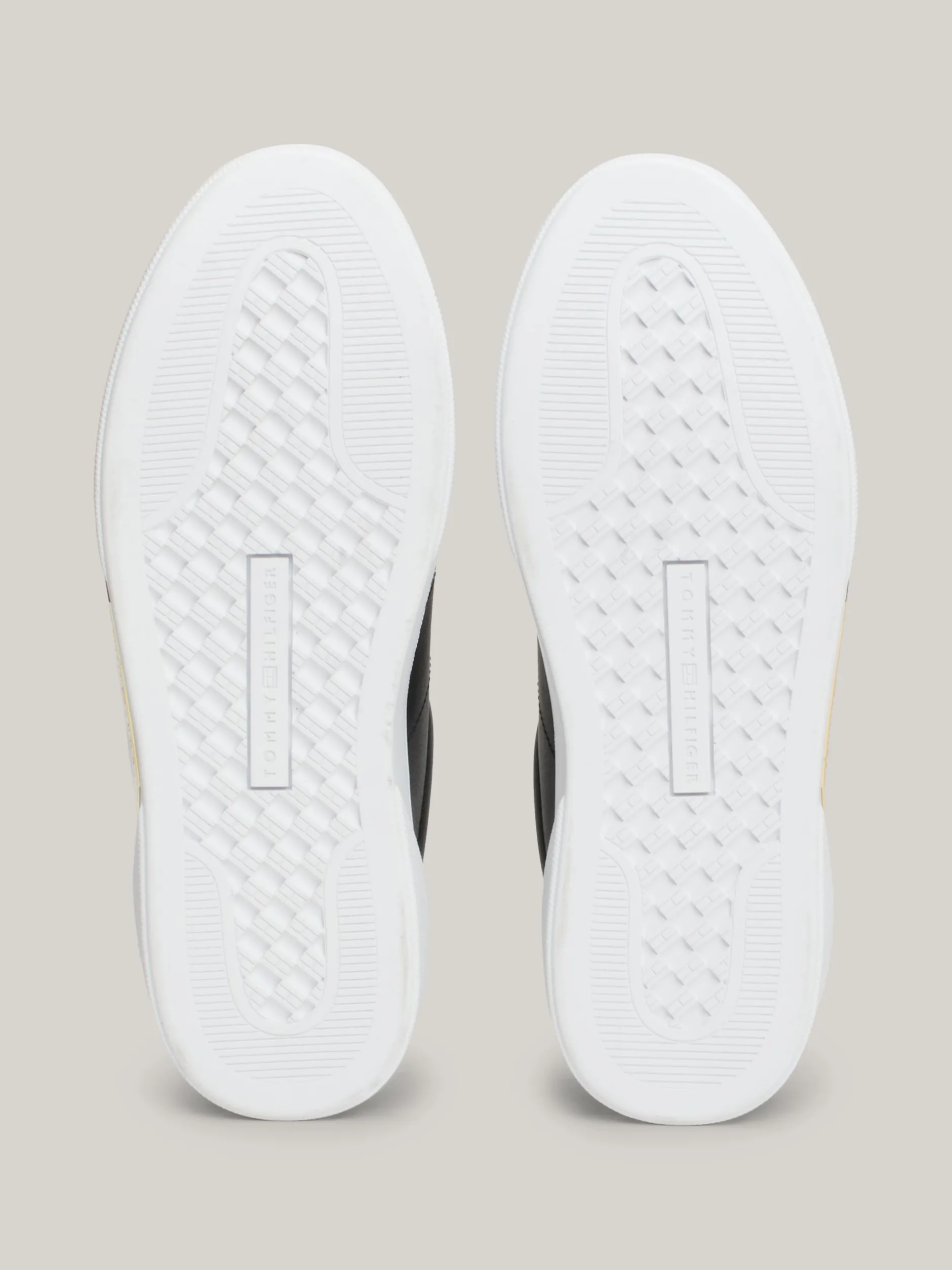 Sneakersy*Tommy Hilfiger Szykowne Skórzane Buty Sportowe BLACK