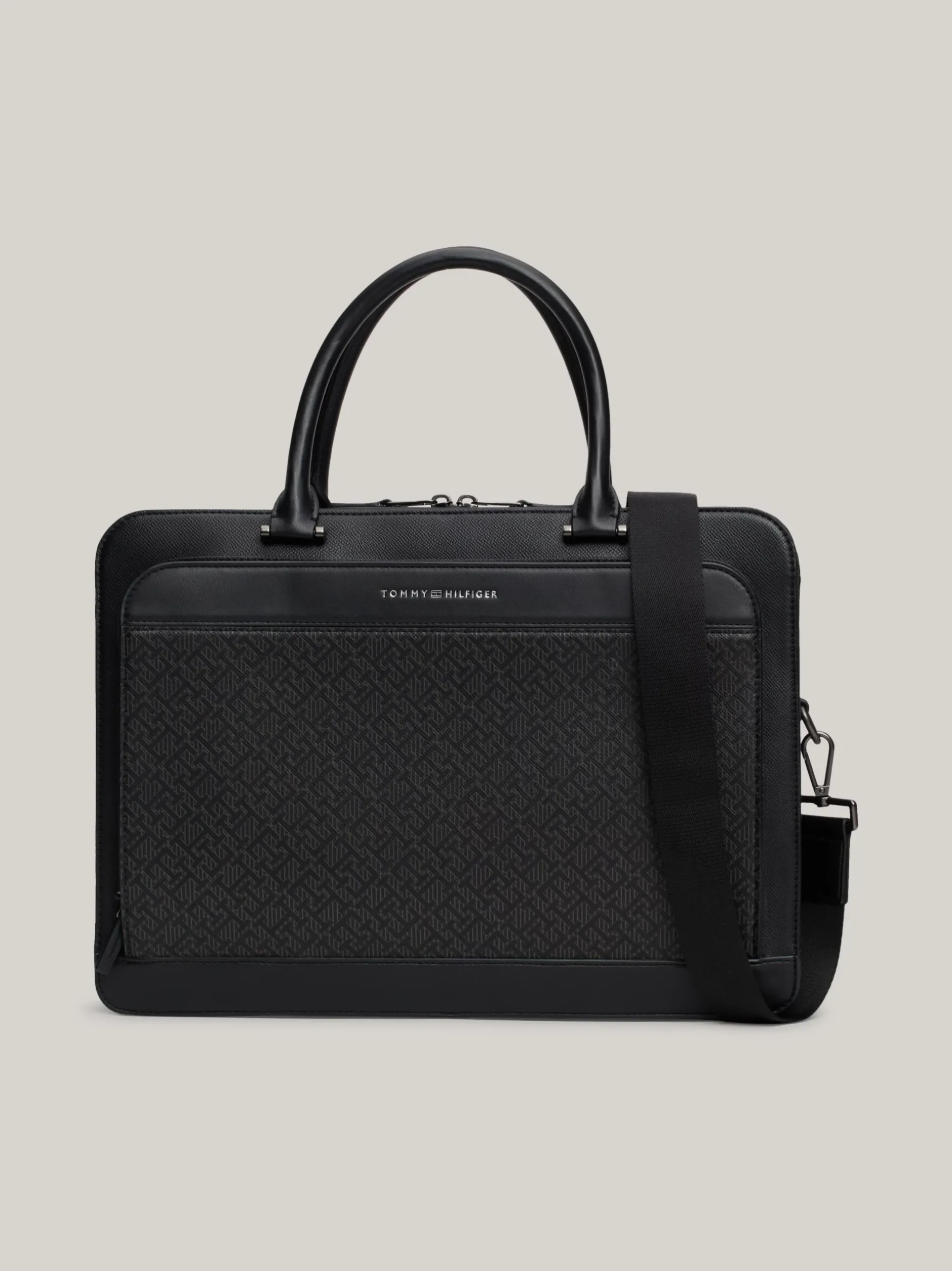 Torby Na Laptopa*Tommy Hilfiger Teksturowana Torba Na Laptop TH MONOGRAM