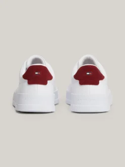 White Trainers|Sneakersy*Tommy Hilfiger Tenisówki Essential O Groszkowej Fakturze ROUGE