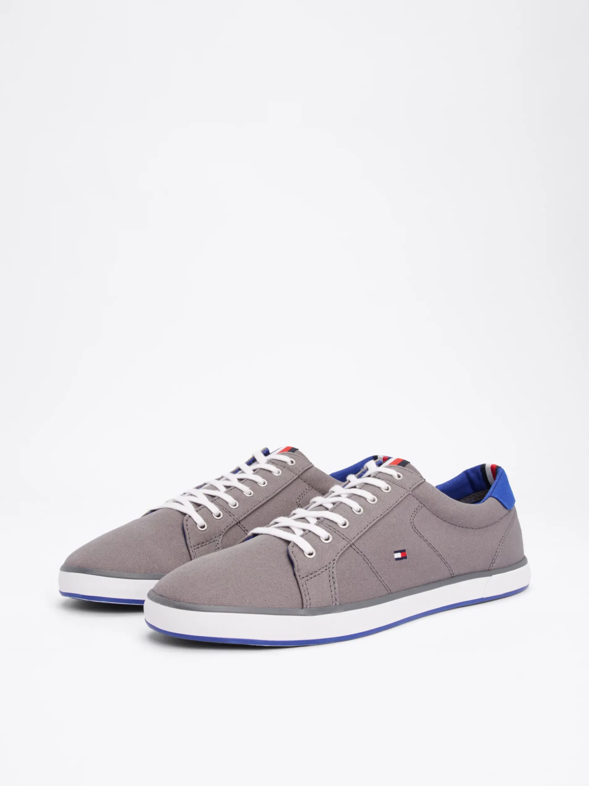 Sneakersy*Tommy Hilfiger Tenisówki Płócienne Sznurowane STEEL GREY