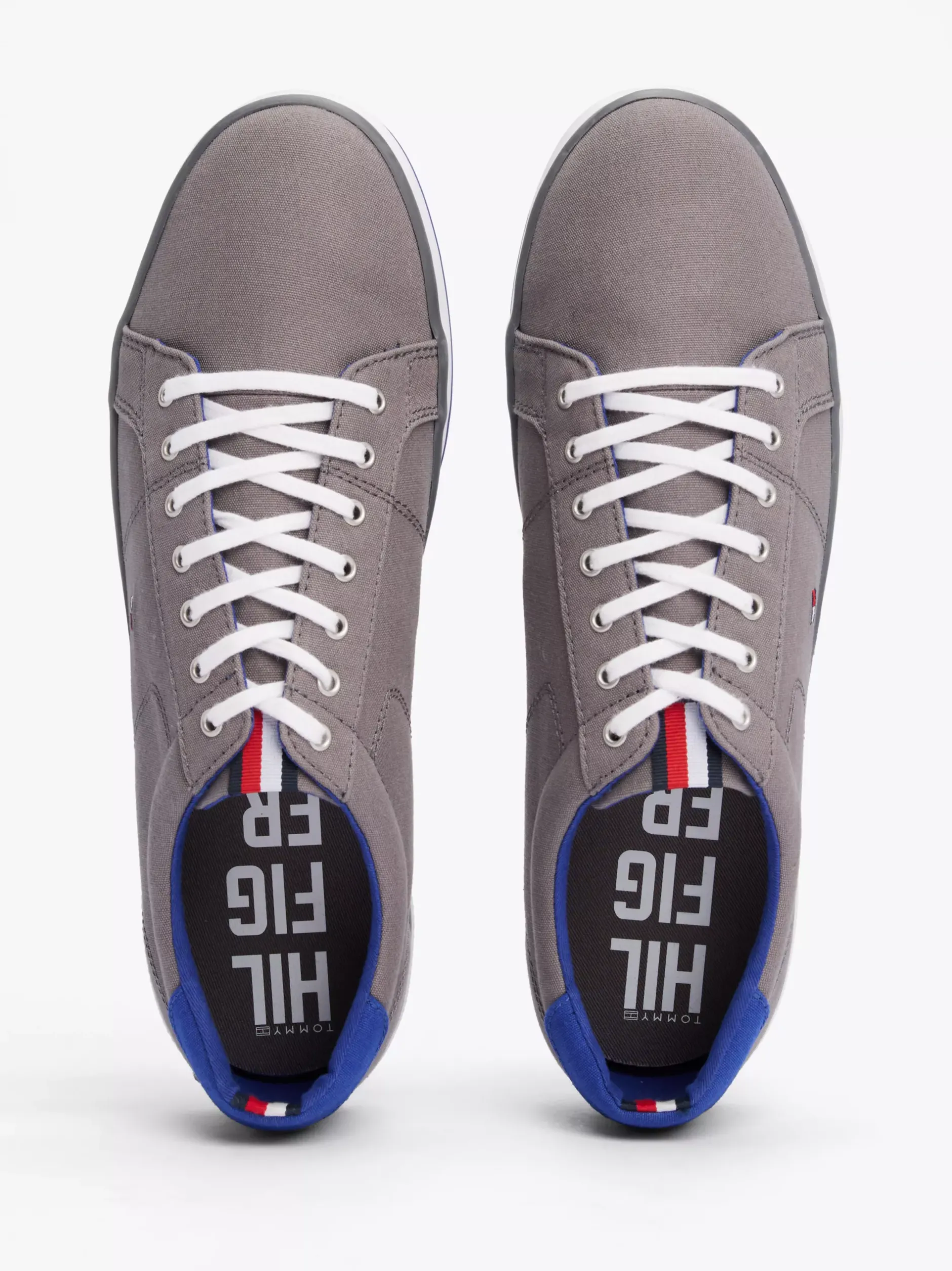 Sneakersy*Tommy Hilfiger Tenisówki Płócienne Sznurowane STEEL GREY