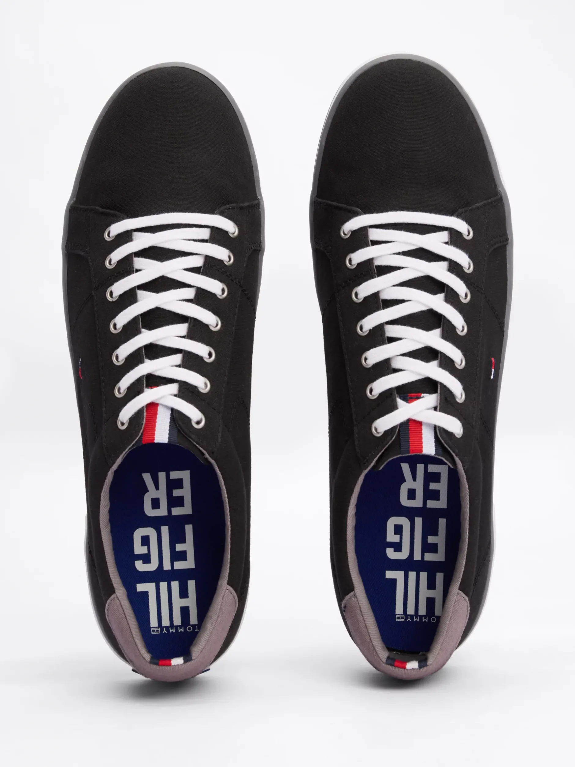 Sneakersy*Tommy Hilfiger Tenisówki Płócienne Sznurowane BLACK