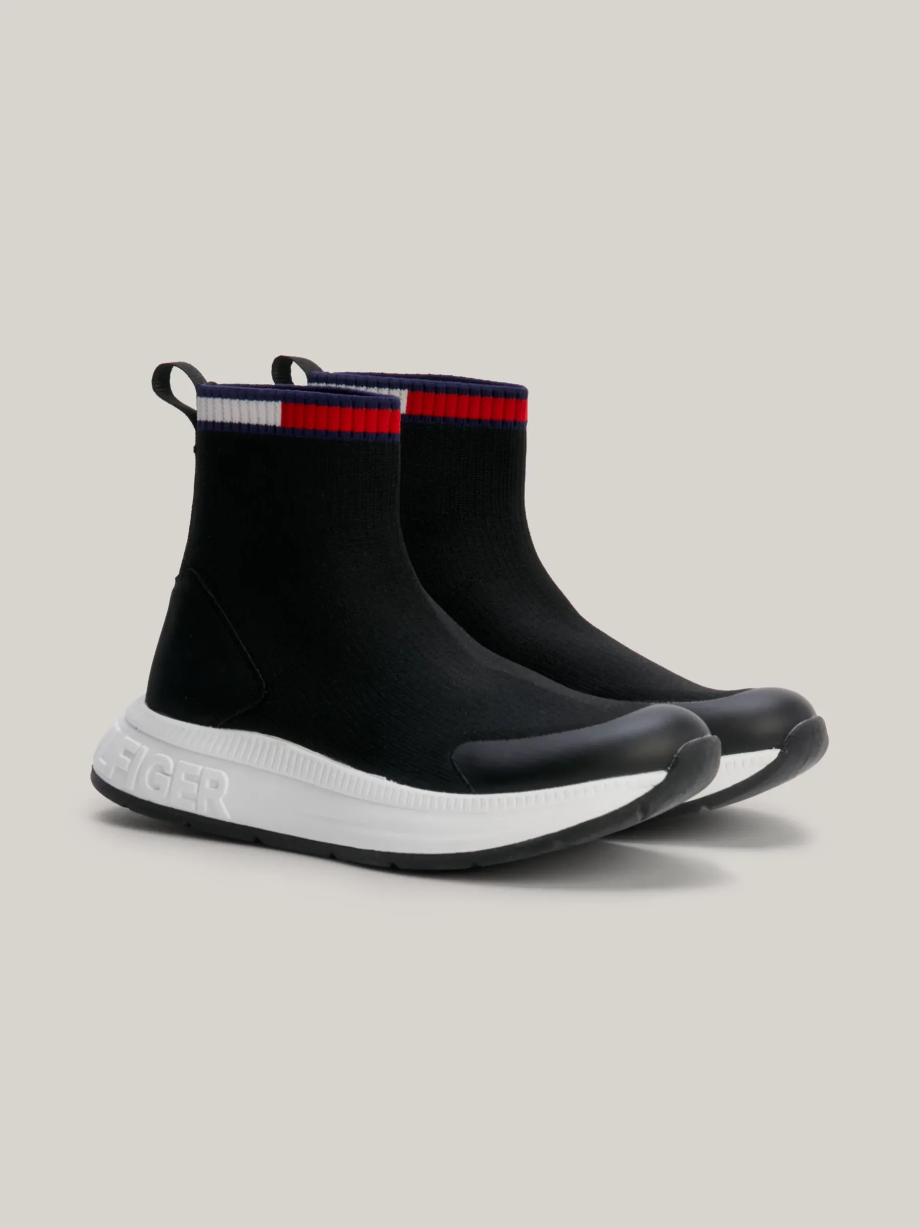 Obuwie I Akcesoria|Obuwie I Akcesoria*Tommy Hilfiger Tenisówki Skarpetkowe Z Sygnowaną Tasiemką BLACK