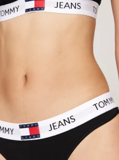 Figi|Bielizna*Tommy Hilfiger Thongi Heritage Z Logo Na Pasku BLACK