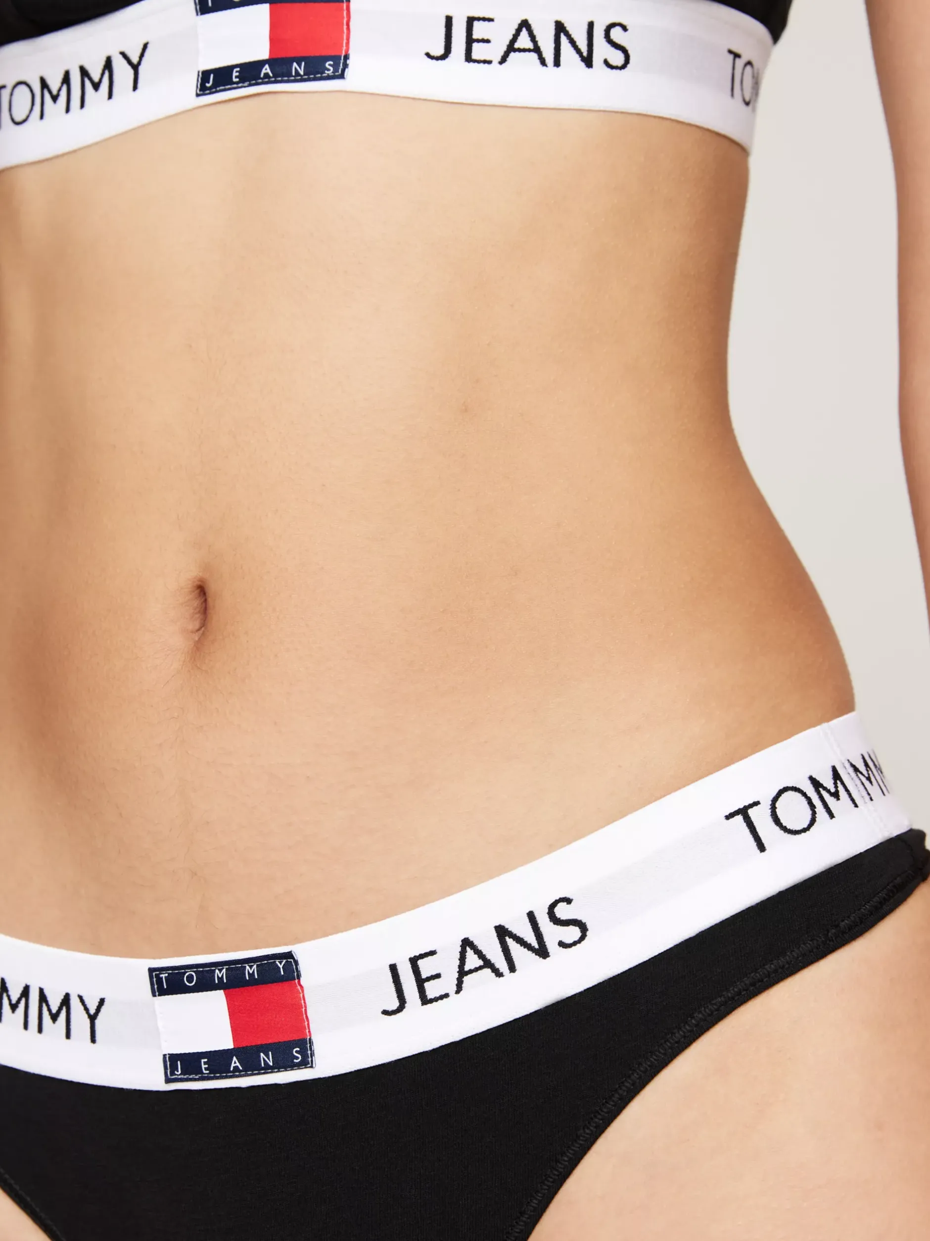 Figi|Bielizna*Tommy Hilfiger Thongi Heritage Z Logo Na Pasku BLACK