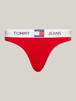 Figi|Bielizna*Tommy Hilfiger Thongi Heritage Z Logo Na Pasku DEEP CRIMSON