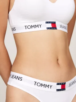 Figi|Bielizna*Tommy Hilfiger Thongi Heritage Z Logo Na Pasku WHITE