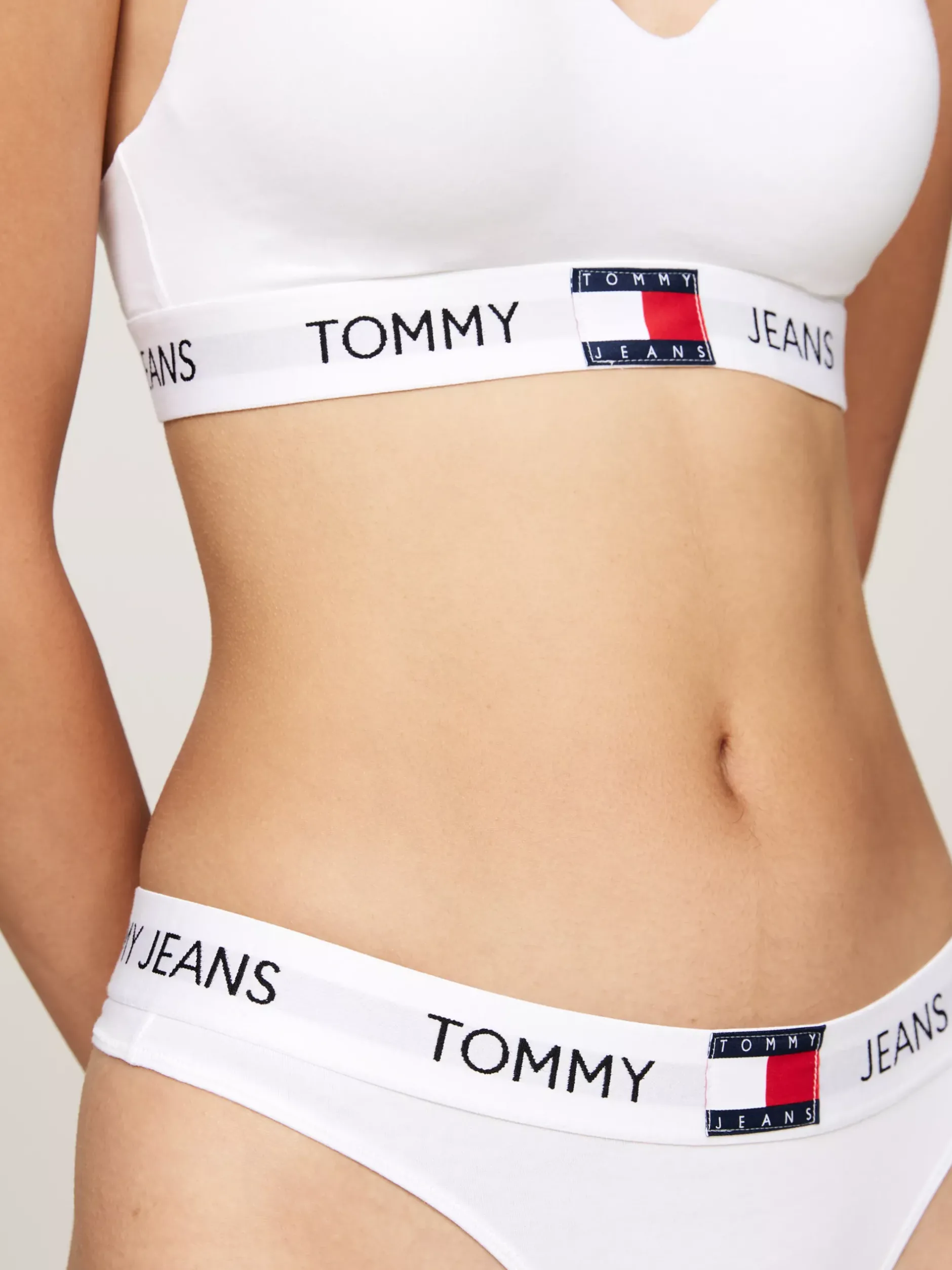 Figi|Bielizna*Tommy Hilfiger Thongi Heritage Z Logo Na Pasku WHITE
