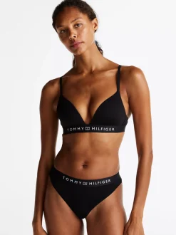Figi|Bielizna*Tommy Hilfiger Thongi Z Dopasowanym Kolorystycznie Logo BLACK