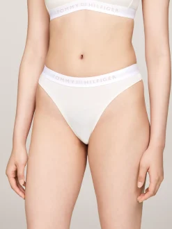Figi|Bielizna*Tommy Hilfiger Thongi Z Dopasowanym Kolorystycznie Logo IVORY