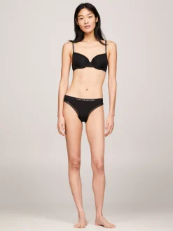 Figi|Bielizna*Tommy Hilfiger Thongi Z Logo I Koronkowym Wykończeniem BLACK