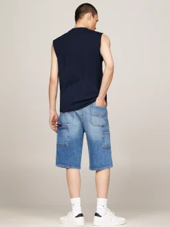 T-Shirty*Tommy Hilfiger Top Bez Rękawów Z Okrągłym Dekoltem DARK NIGHT NAVY