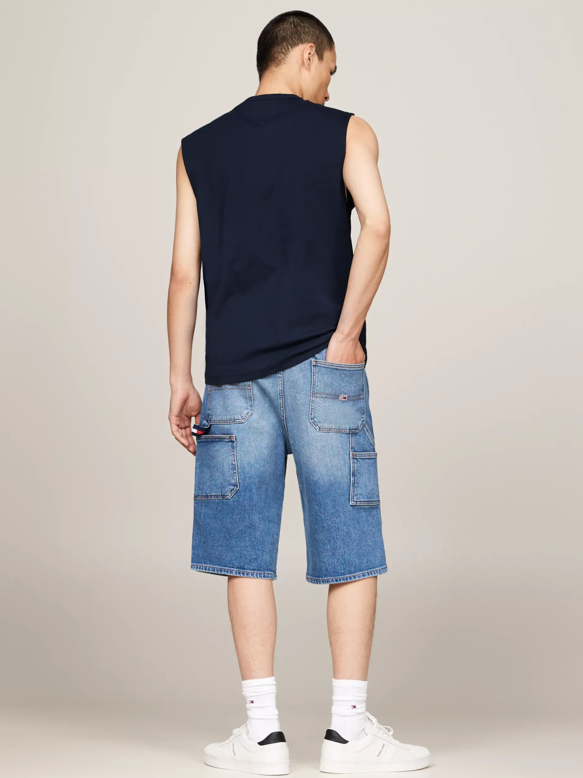 T-Shirty*Tommy Hilfiger Top Bez Rękawów Z Okrągłym Dekoltem DARK NIGHT NAVY