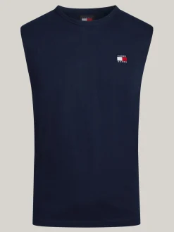 T-Shirty*Tommy Hilfiger Top Bez Rękawów Z Okrągłym Dekoltem DARK NIGHT NAVY