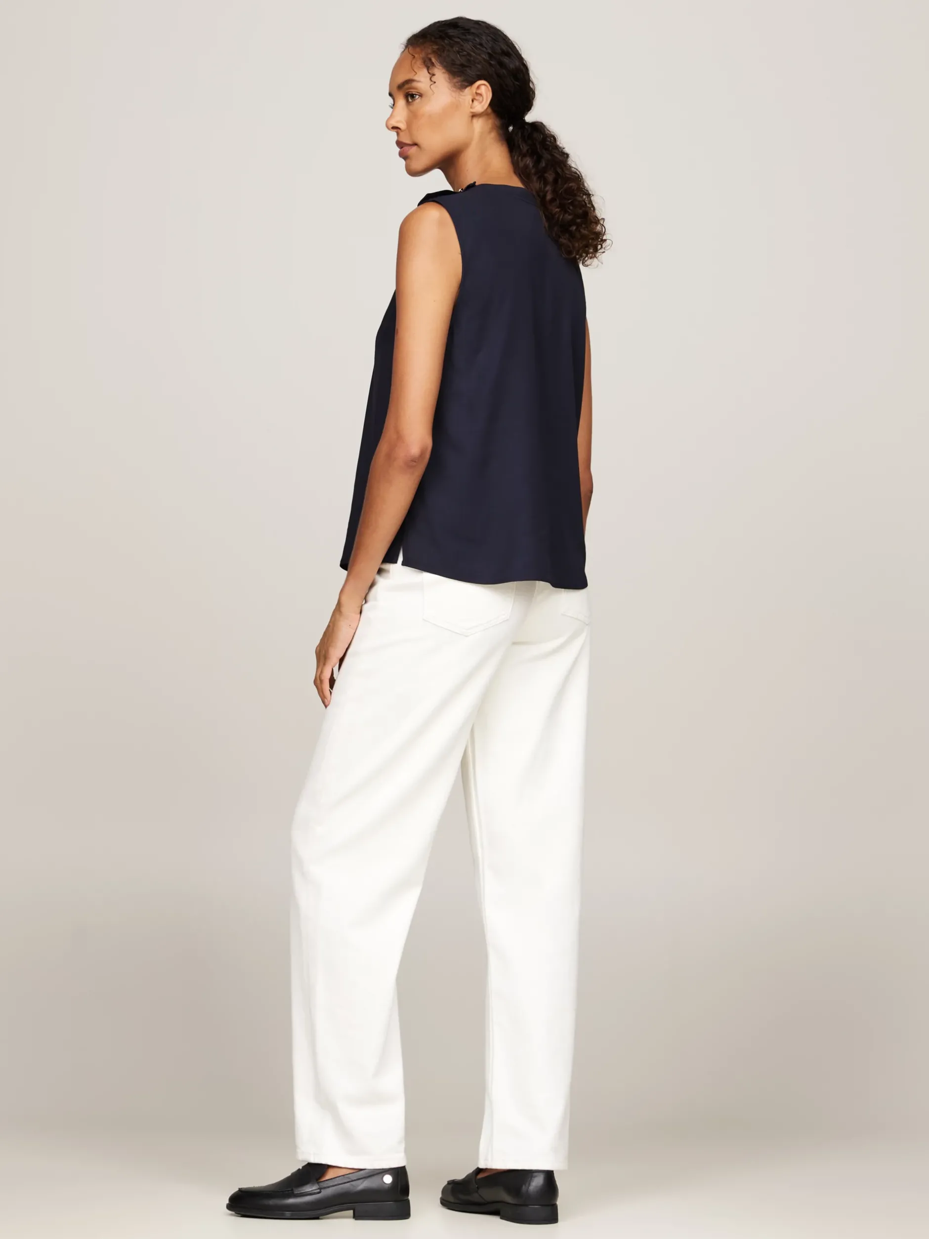 T-Shirty*Tommy Hilfiger Top Bez Rękawów Z Wytłaczanymi Guzikami DESERT SKY