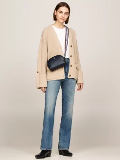 Torebki Na Pasku*Tommy Hilfiger Torba Na Aparat Corporate Z Parcianym Paskiem SPACE BLUE