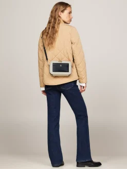 Torebki Na Pasku*Tommy Hilfiger Torba Na Aparat Z żakardowego Płótna SPACE BLUE