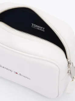 Torebki Na Pasku*Tommy Hilfiger Torba Na Aparat Z Paskiem Na Ramię I Logo WHITE
