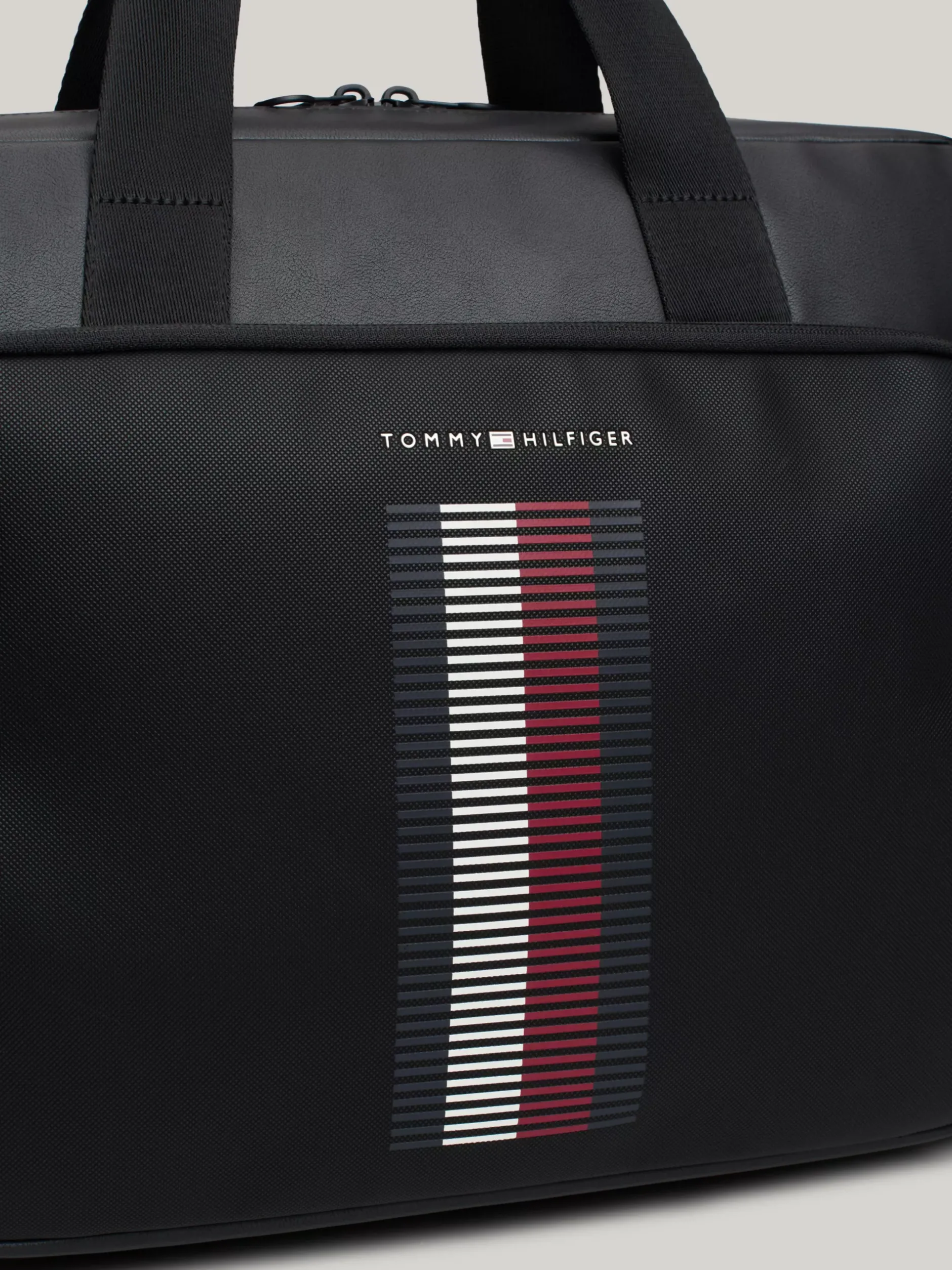 Torby Na Laptopa*Tommy Hilfiger Torba Na Laptopa Z Fakturą Piki Na Kieszonce BLACK