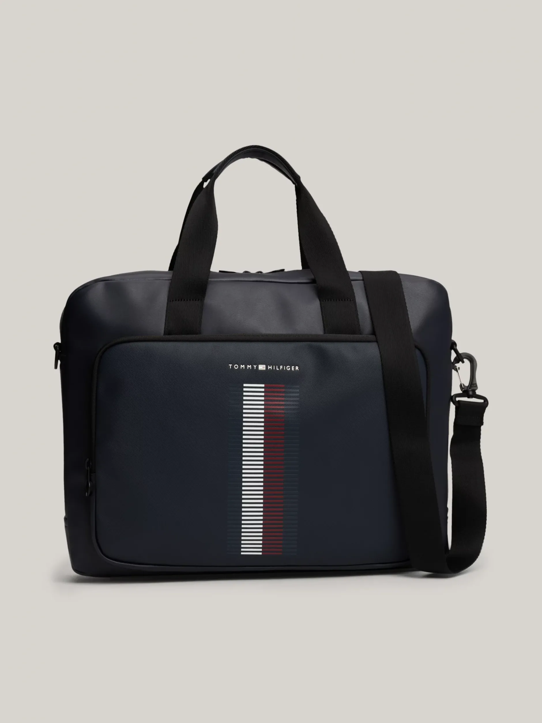 Torby Na Laptopa*Tommy Hilfiger Torba Na Laptopa Z Fakturą Piki Na Kieszonce SPACE BLUE