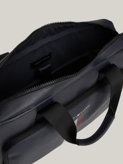Torby Na Laptopa*Tommy Hilfiger Torba Na Laptopa Z Fakturą Piki Na Kieszonce SPACE BLUE