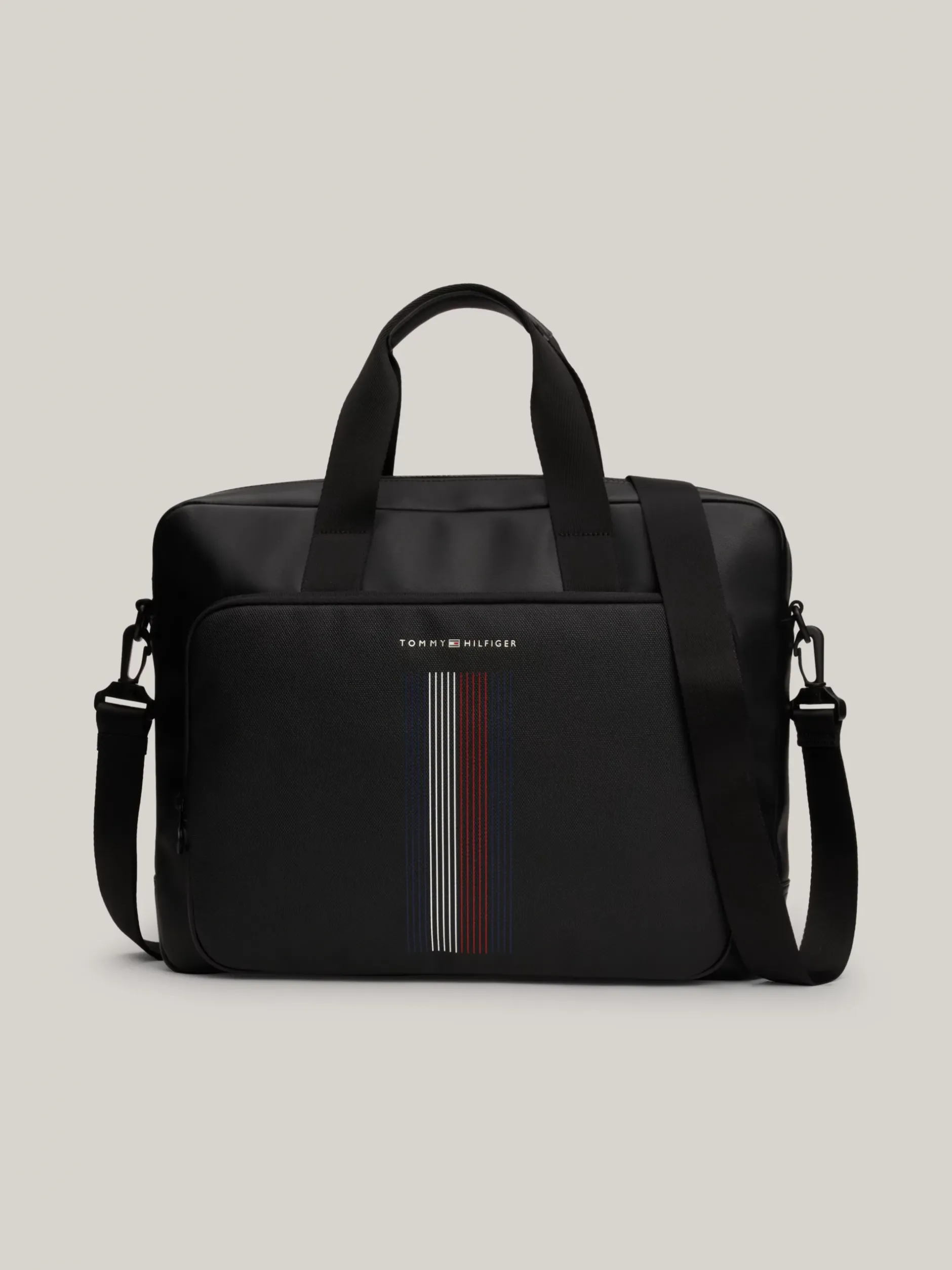 Torby Na Laptopa*Tommy Hilfiger Torba Na Laptopa Z Kontrastową Kieszenią BLACK