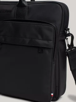 Torby Na Laptopa*Tommy Hilfiger Torba Na Laptopa Z Logo Na Pasku BLACK