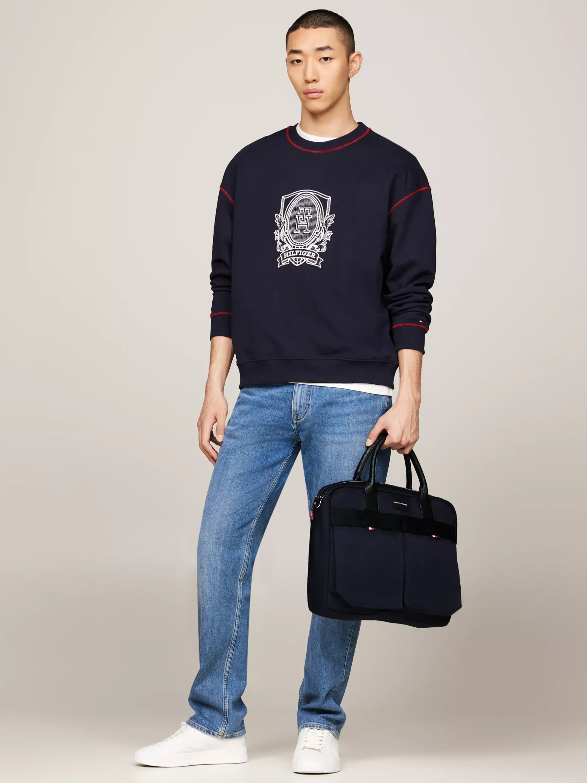 Torby Na Laptopa*Tommy Hilfiger Torba Na Laptopa Z Naszywką Z Logo SPACE BLUE