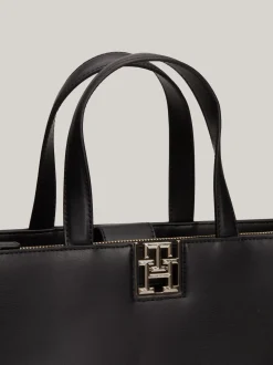 Torebki Tote*Tommy Hilfiger Torba Na Pasku Z Monogramem TH BLACK