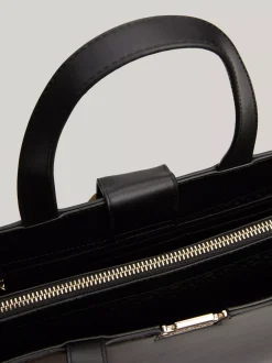 Torebki Tote*Tommy Hilfiger Torba Na Pasku Z Monogramem TH BLACK