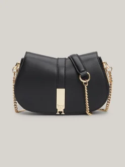Torebki Na Pasku*Tommy Hilfiger Torba Na Ramię Heritage Z łańcuszkiem BLACK