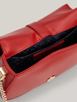 Torebki Na Pasku*Tommy Hilfiger Torba Na Ramię Heritage Z łańcuszkiem DARK MAGMA