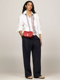 Torebki Na Pasku*Tommy Hilfiger Torba Na Ramię Heritage Z łańcuszkiem DARK MAGMA