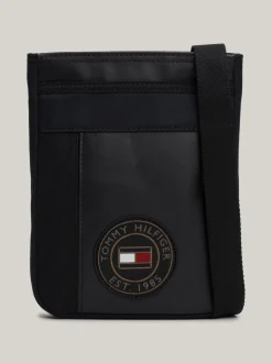Torebki Na Pasku*Tommy Hilfiger Torba Na Ramię O Mieszanych Fakturach BLACK