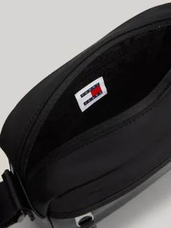 Torebki Na Pasku*Tommy Hilfiger Torba Na Ramię Z Logo Powlekanym Gumą BLACK