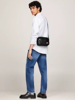 Torebki Na Pasku*Tommy Hilfiger Torba Na Ramię Z Logo Powlekanym Gumą BLACK