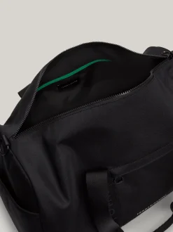 Duże Torby*Tommy Hilfiger Torba Podręczna Z Powtórzonym Logo Na Pasku BLACK