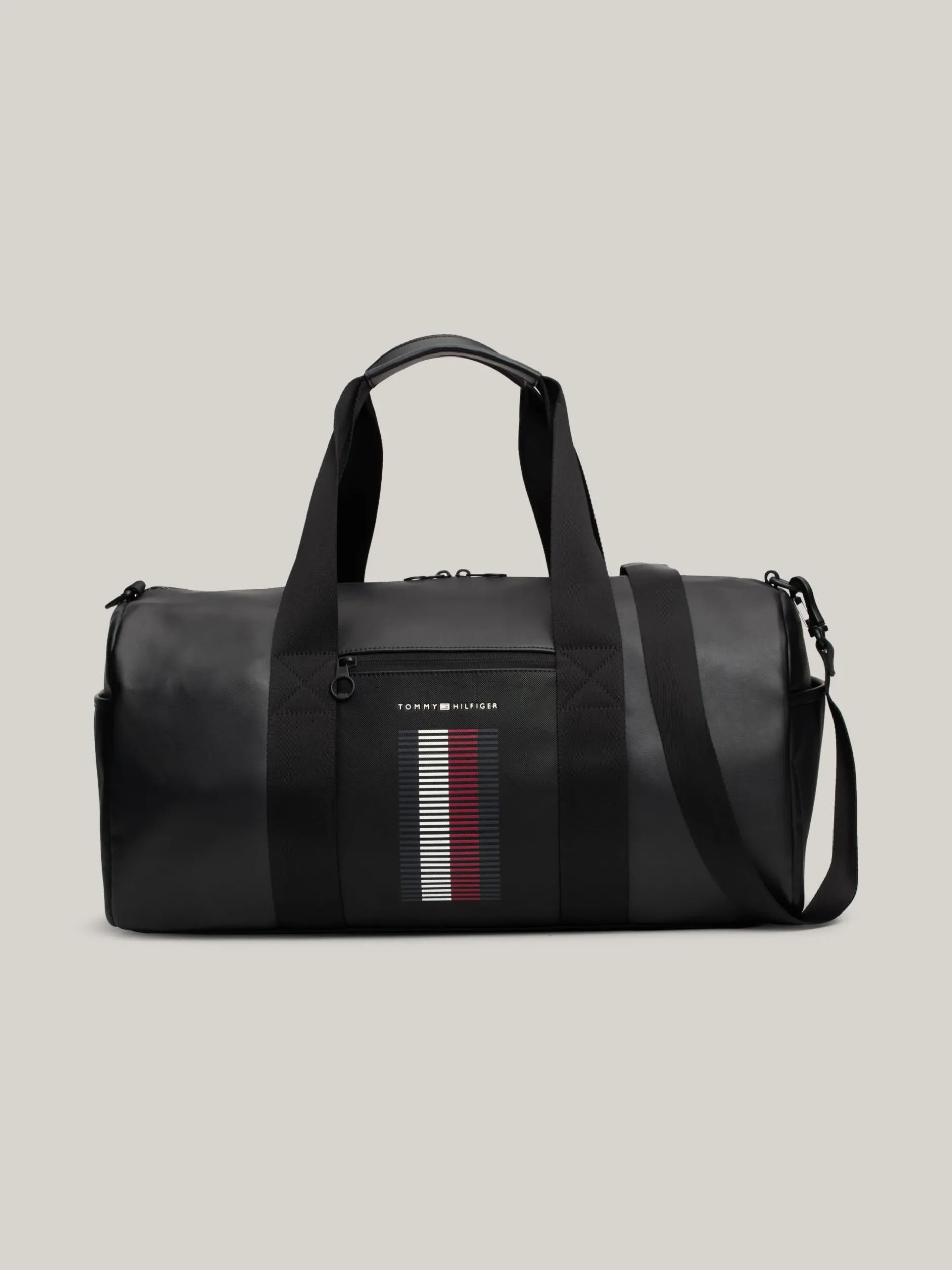 Duże Torby*Tommy Hilfiger Torba Sportowa Z Fakturą Piki Na Kieszonce BLACK