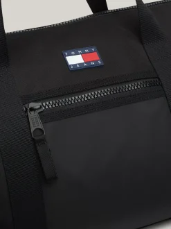 Duże Torby*Tommy Hilfiger Torba Sportowa Z Siateczkowymi Kieszeniami BLACK