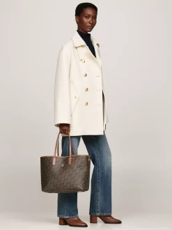 Torebki Tote*Tommy Hilfiger Torba TH Monoplay Z Przegrodą Na Laptopa BLACK / TAN MIX